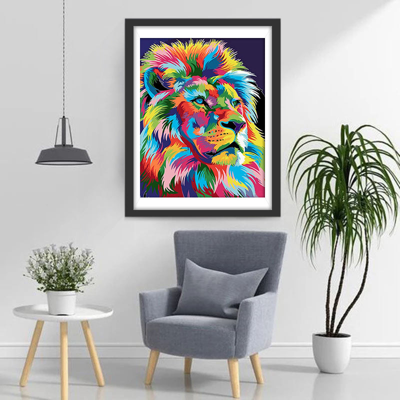 Multicolored Lion with Long Mane 5D DIY Diamond Painting Kits