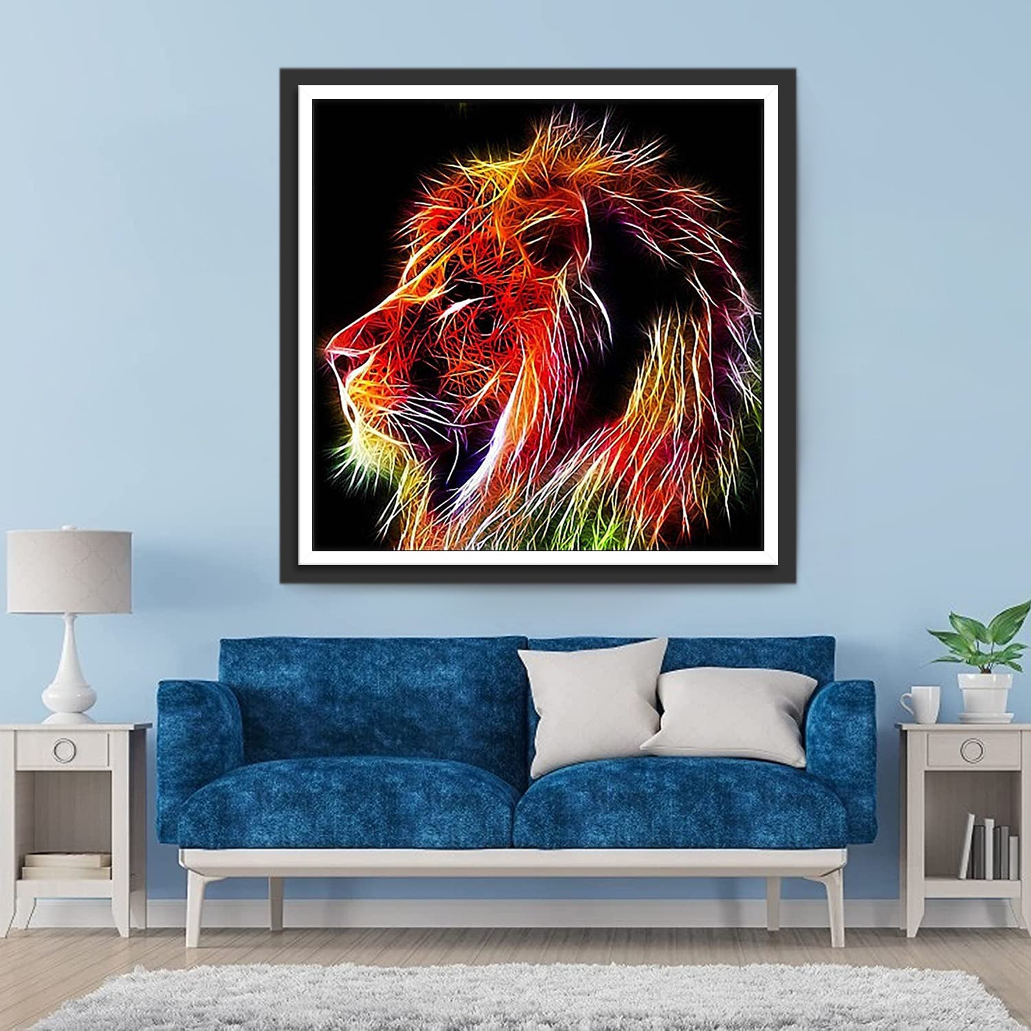 Serious Line Lion Diamond Painting