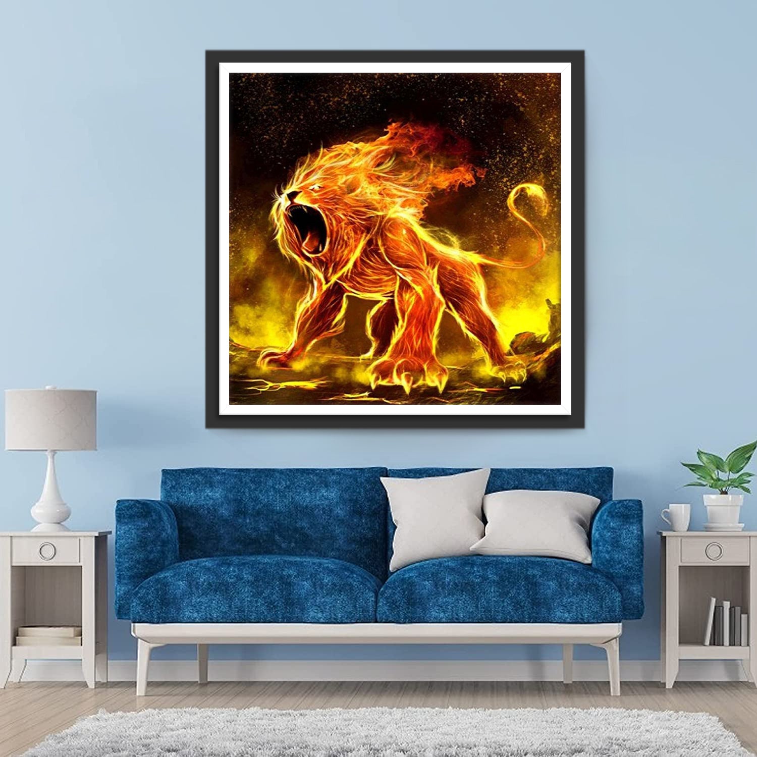 Fire Roaring Lion Diamond Painting