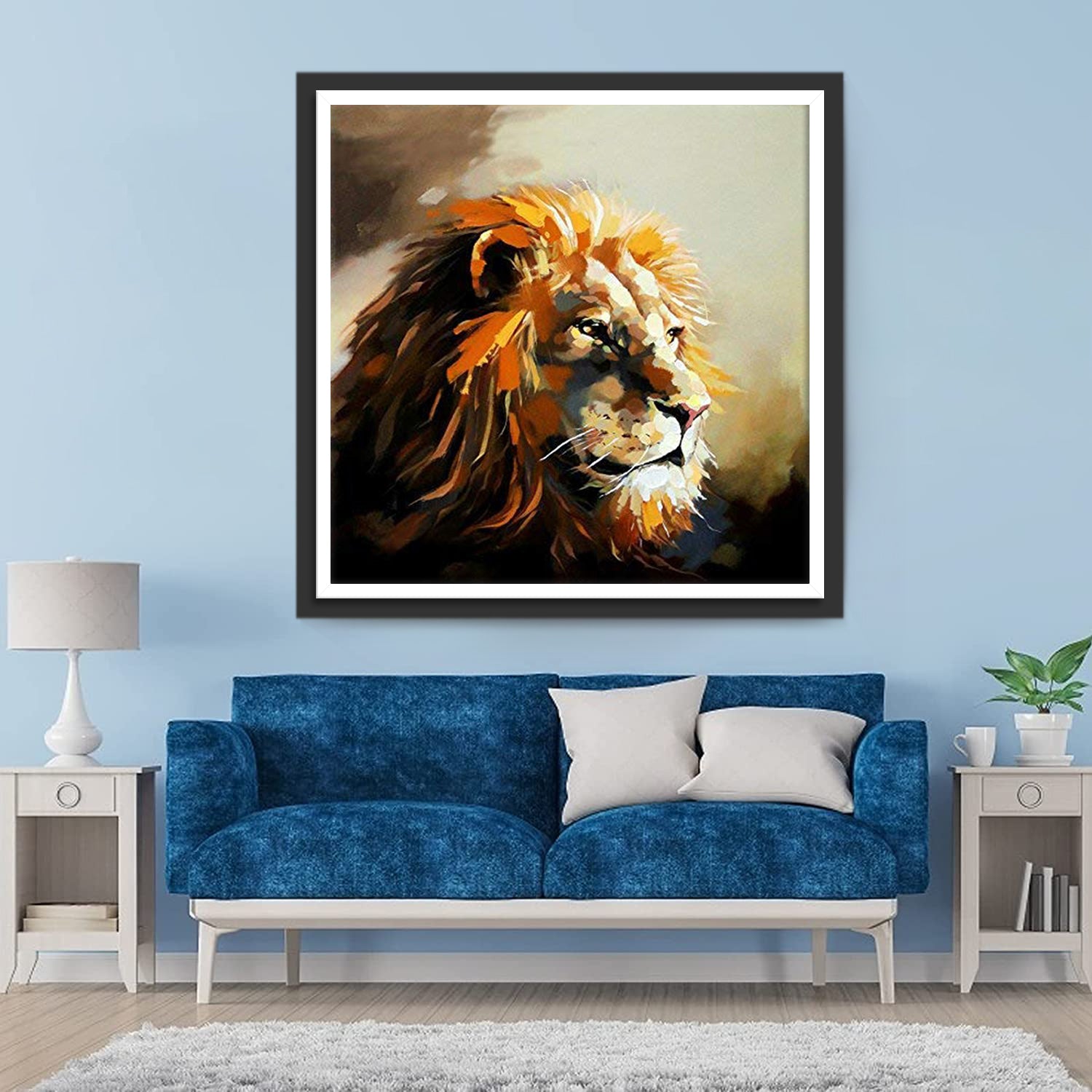 Contemplative Lion Oil Painting Diamond Painting