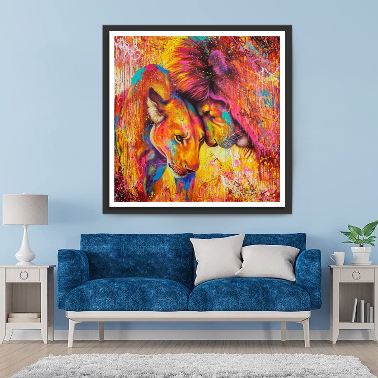 Lion Couple Oil Painting Diamond Painting