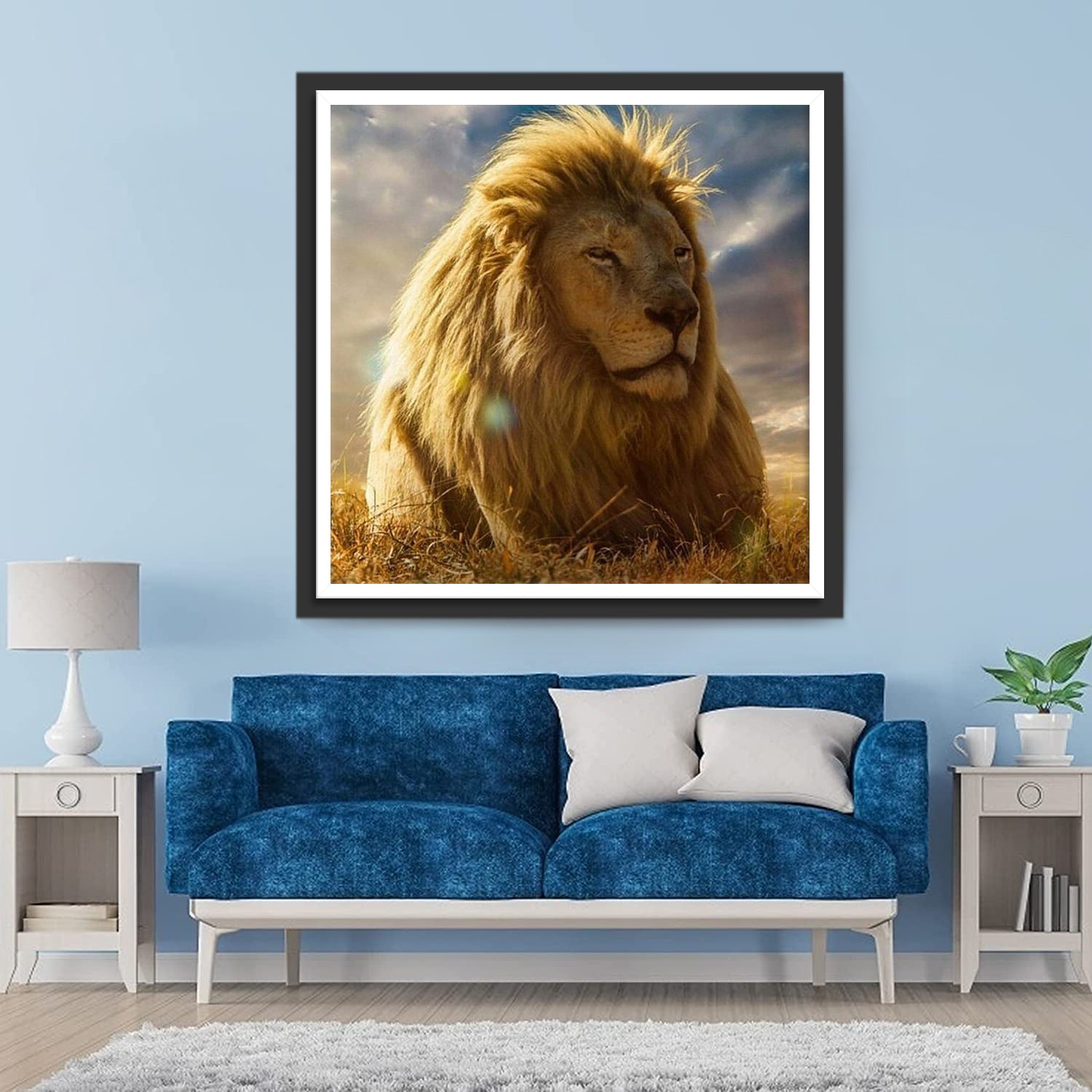 The Contemplative Lion Diamond Painting