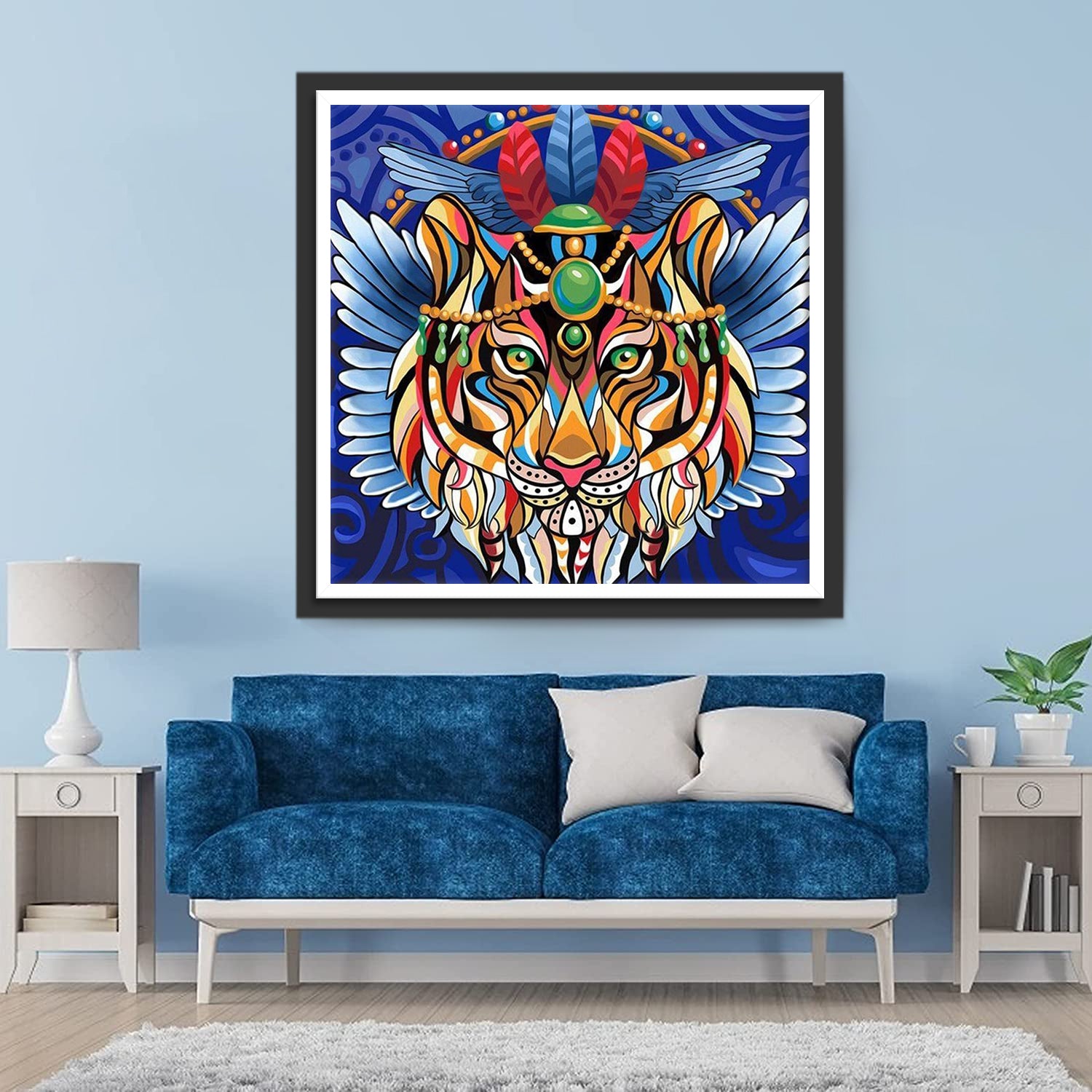 Tribal Lion with Gems Diamond Painting