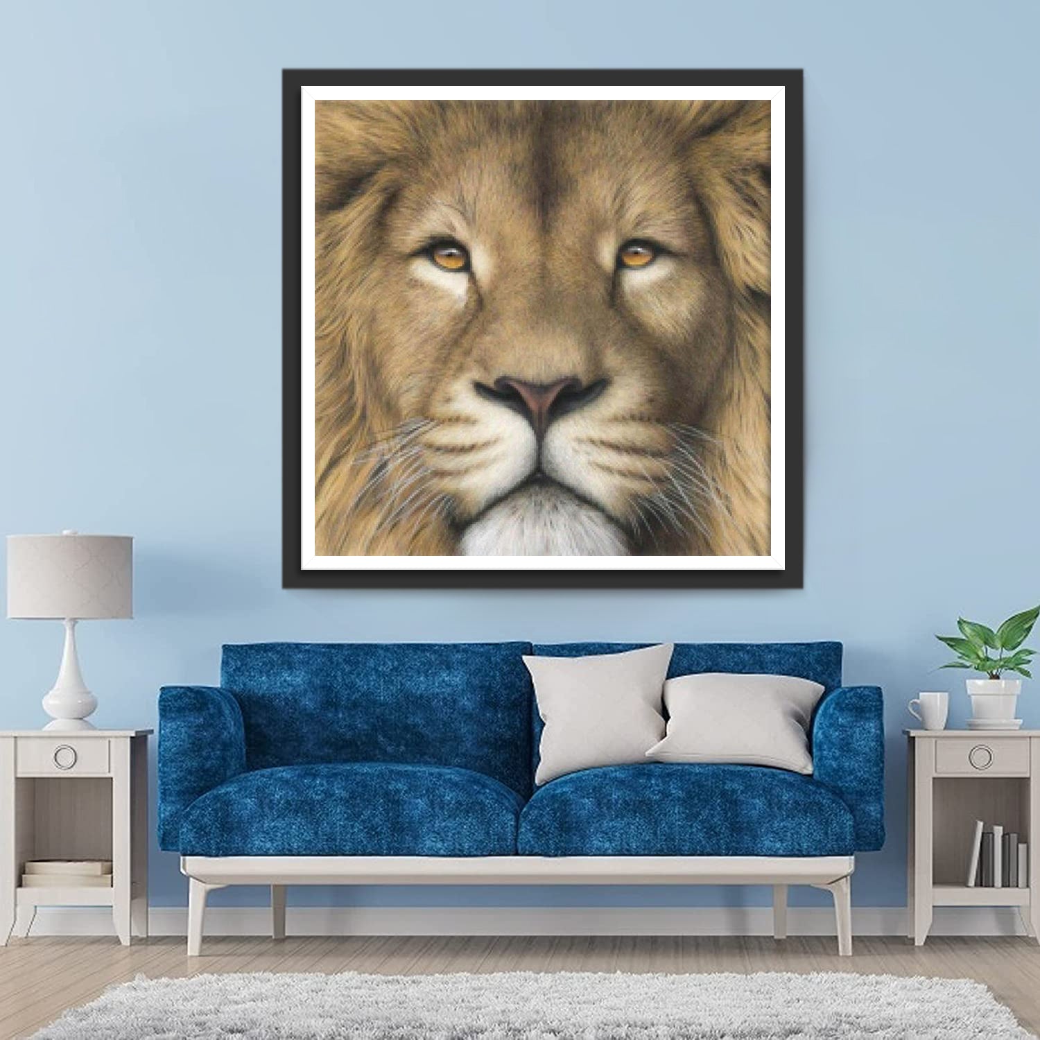 Serious Orange Eyed Lion Diamond Painting