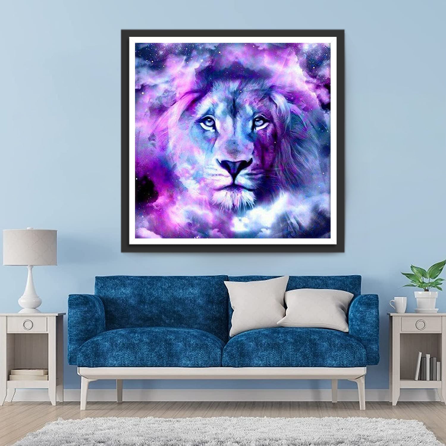 Purple & Blue Lion Magnificent Diamond Painting