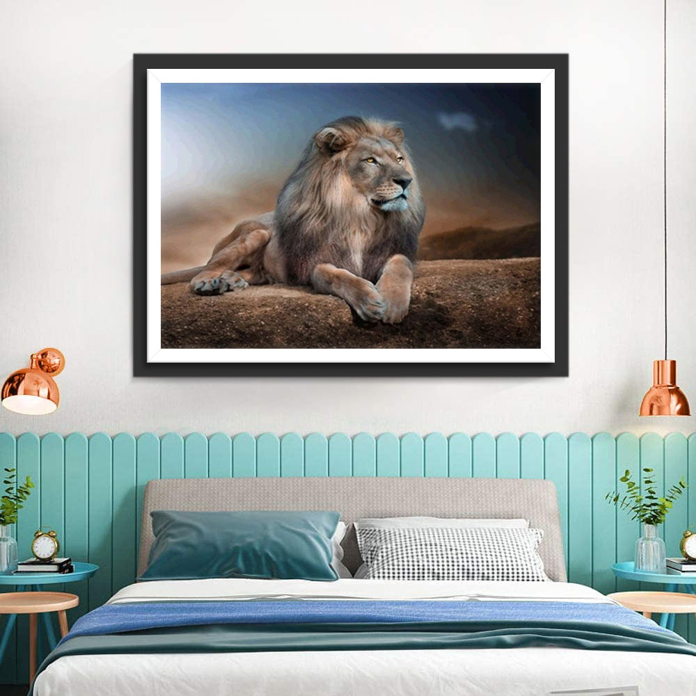 Lion in the Savannah Diamond Painting