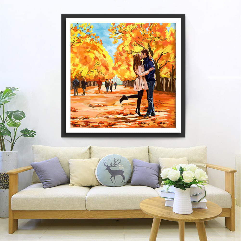 Couple and Autumn Tree Diamond Painting