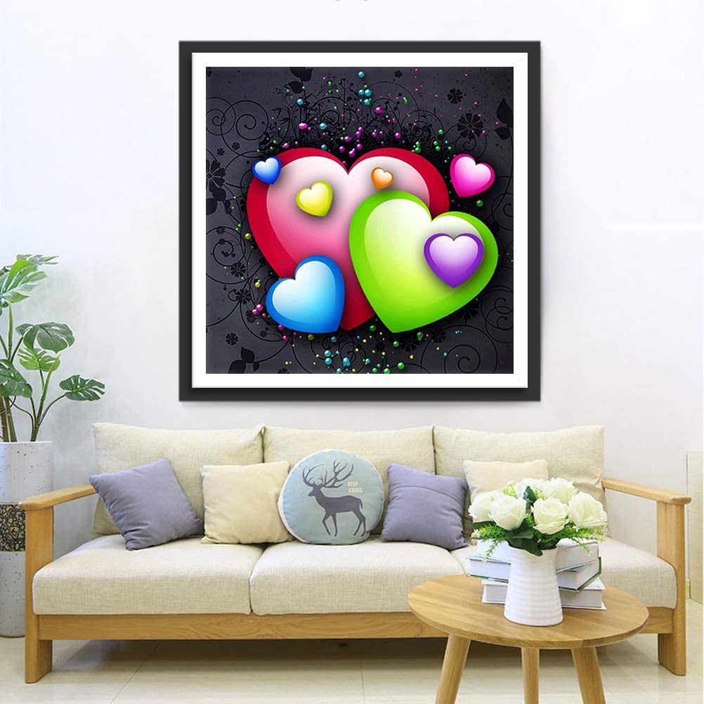 Cartoon Love Hearts Diamond Painting