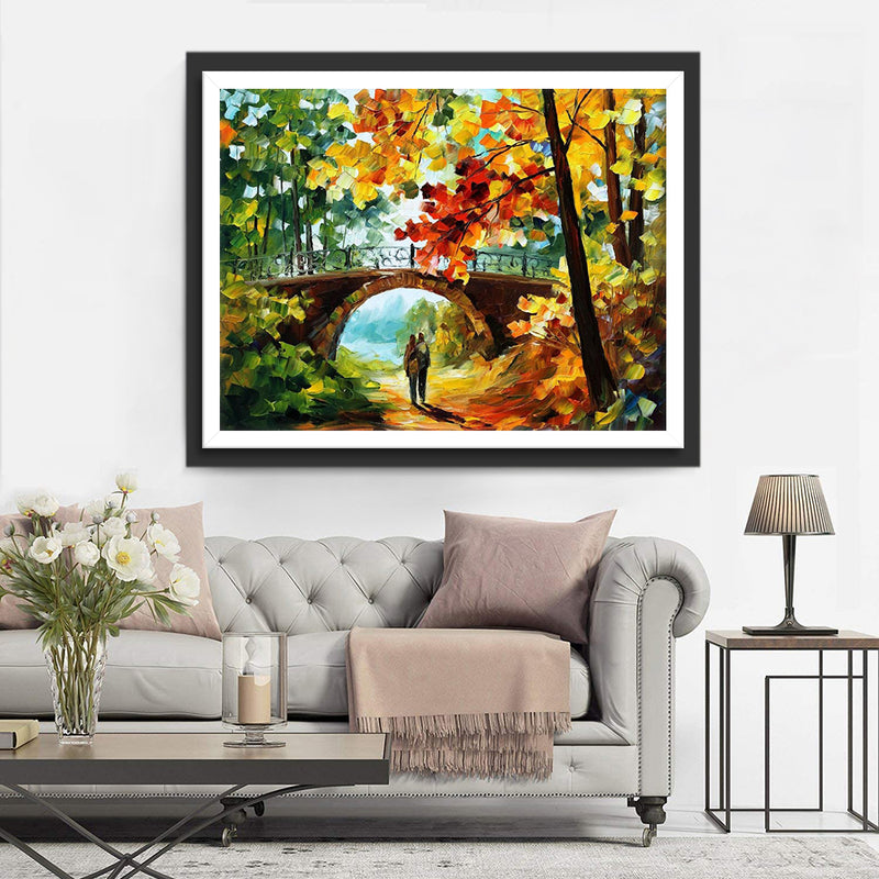 Forest and Bridge with a Couple Diamond Painting