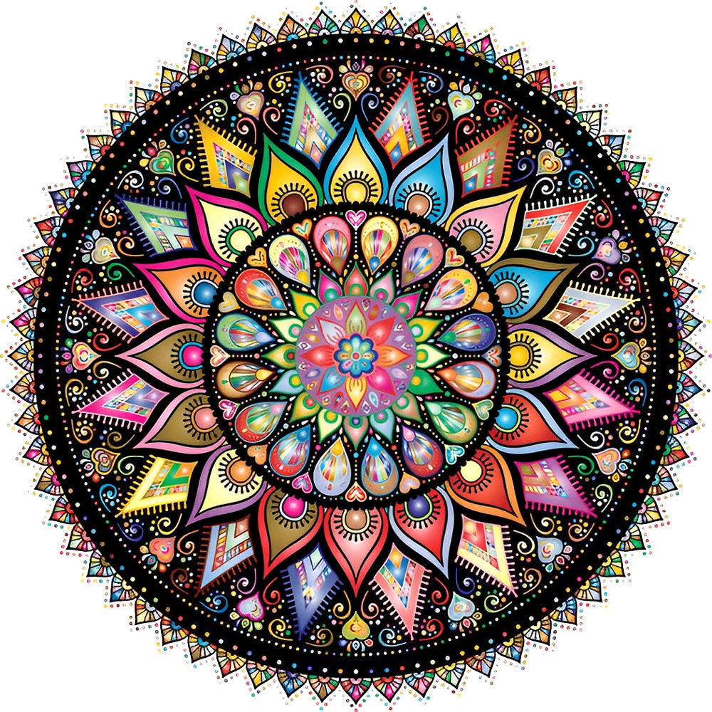 Mandala in Gradient of Red and Black Diamond Painting
