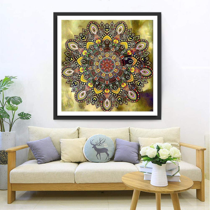 Yellow Mandala Diamond Painting