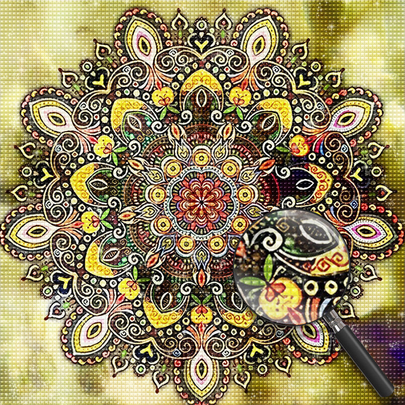 Yellow Mandala Diamond Painting