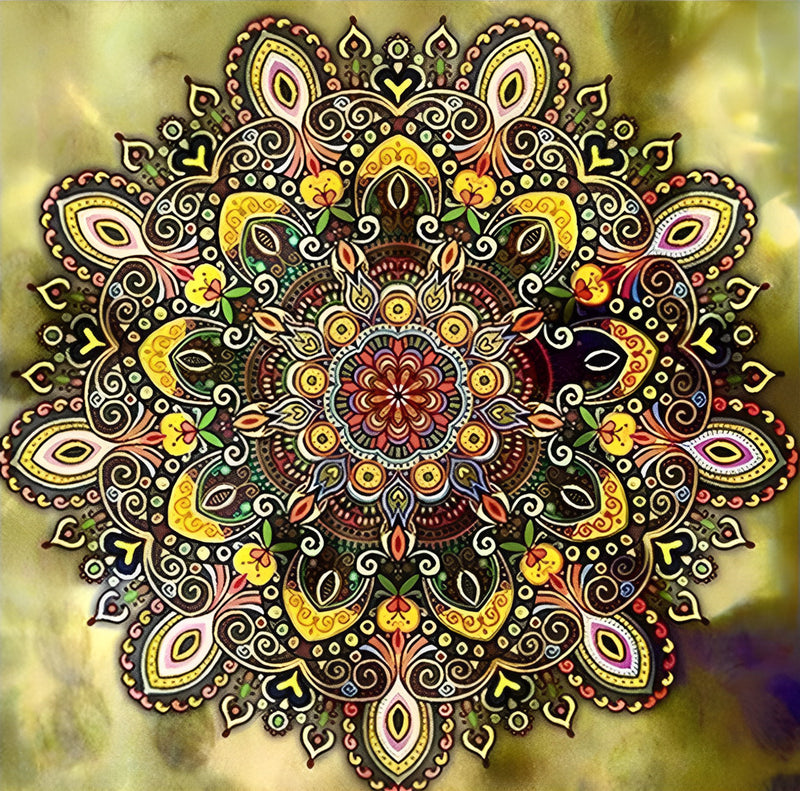 Yellow Mandala Diamond Painting