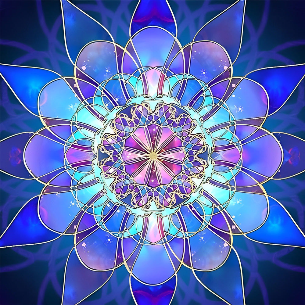 Blue-Purple Mandala Diamond Painting
