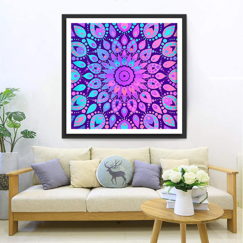 Mandala Purple and Blue Diamond Painting