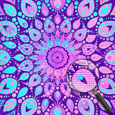 Mandala Purple and Blue Diamond Painting