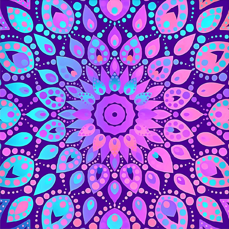 Mandala Purple and Blue Diamond Painting