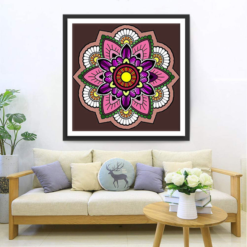 Pink and White Mandala Diamond Painting