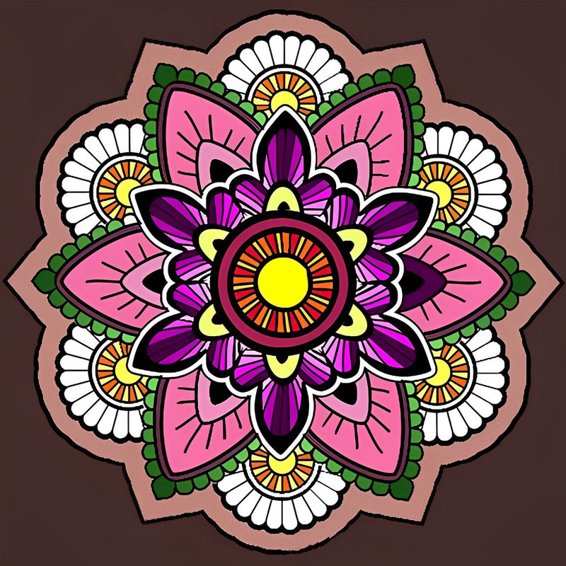 Pink and White Mandala Diamond Painting