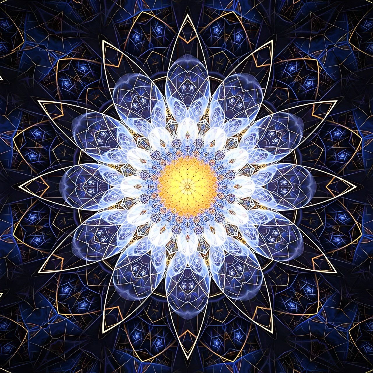 Blue and White Mandala Diamond Painting