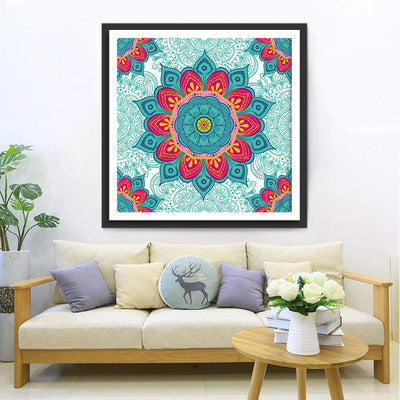 Green Mandala Drawn Diamond Painting