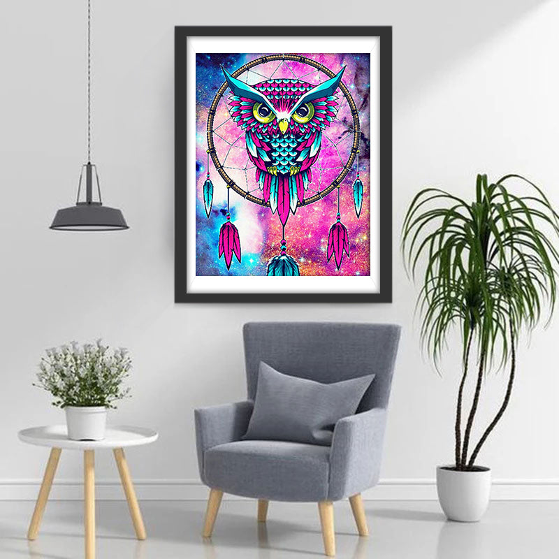 Colorful Owl and Dreamcatcher Diamond Painting