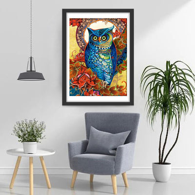 Magnificent Blue Owl Diamond Painting