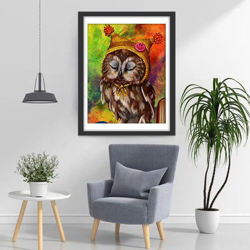 Owl in Yellow Hat 5D DIY Diamond Painting Kits