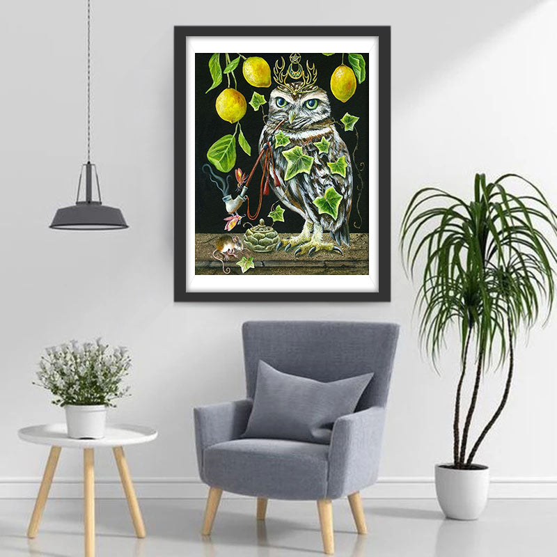 Owl and Lemons Diamond Painting