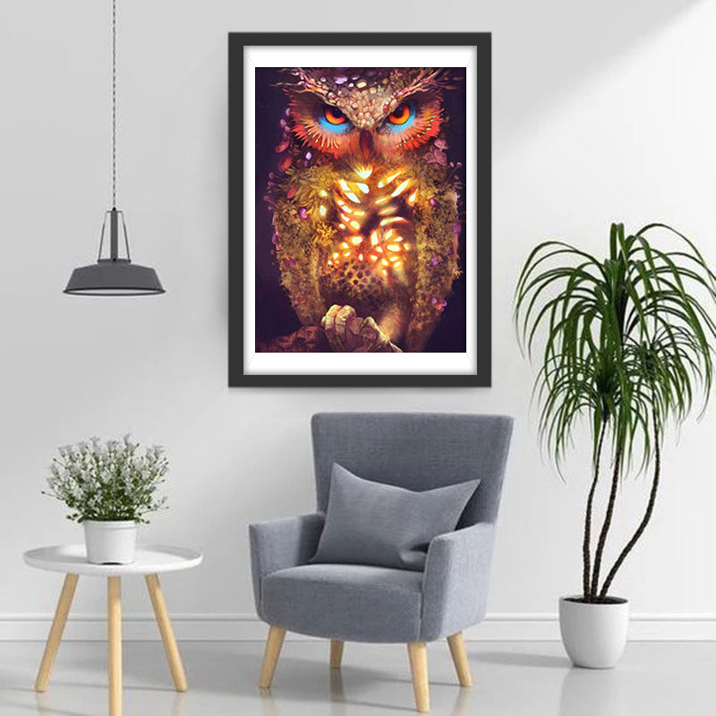 Owl with Light Diamond Painting