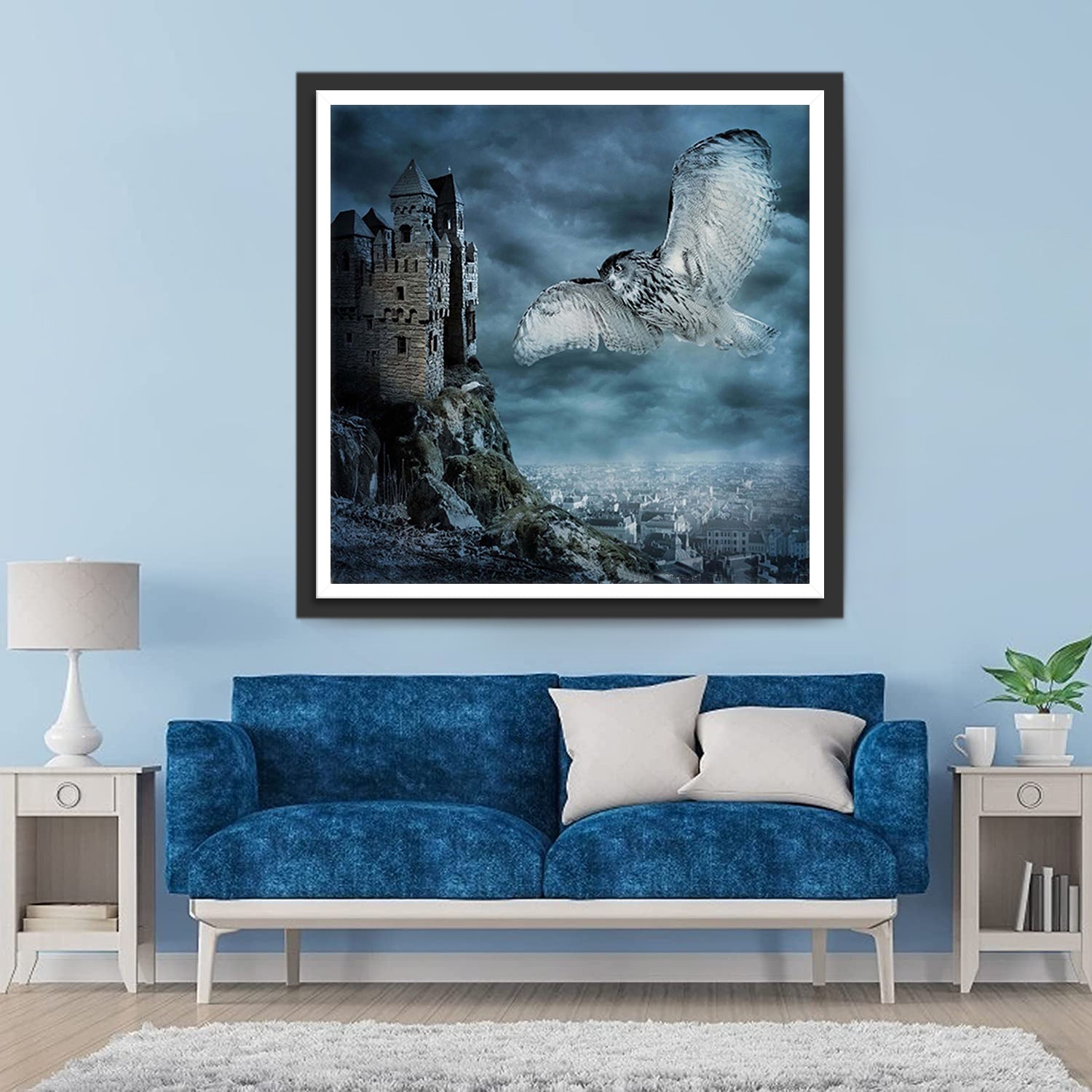 Owl and Castle Diamond Painting
