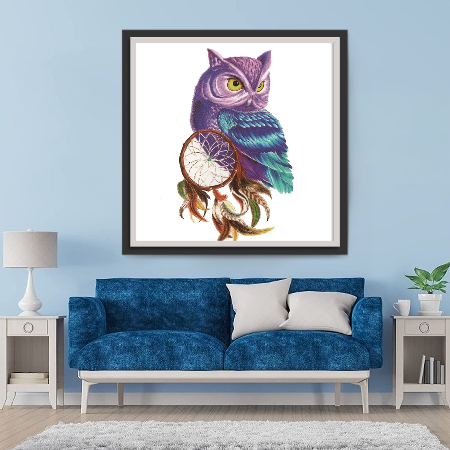 Purple Owl and Dreamcatcher Diamond Painting