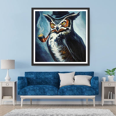 Smoking Owl in Oversized 5D DIY Diamond Painting Kits