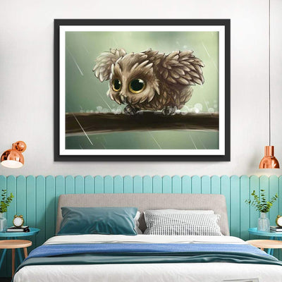 Cute Owl In the Rain 5D DIY Diamond Painting Kits