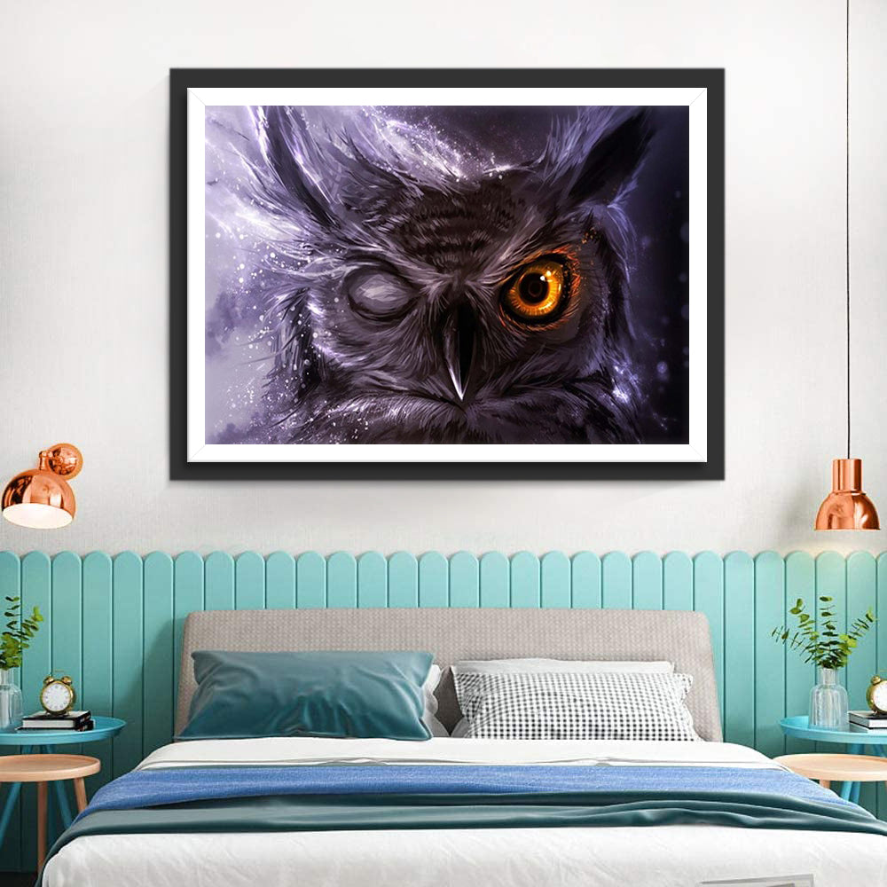 One-Eyed Owl Diamond Painting