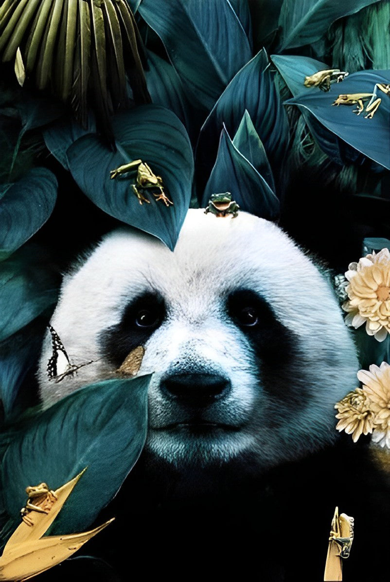 Panda, Butterfly and Frogs Diamond Painting