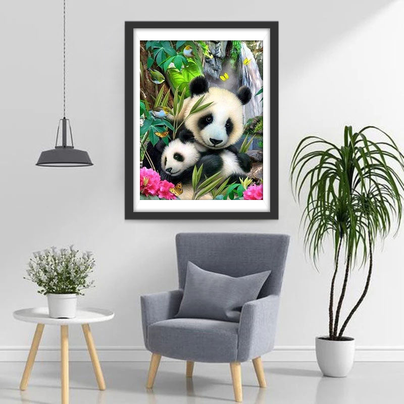Mother Panda and Baby Panda Diamond Painting