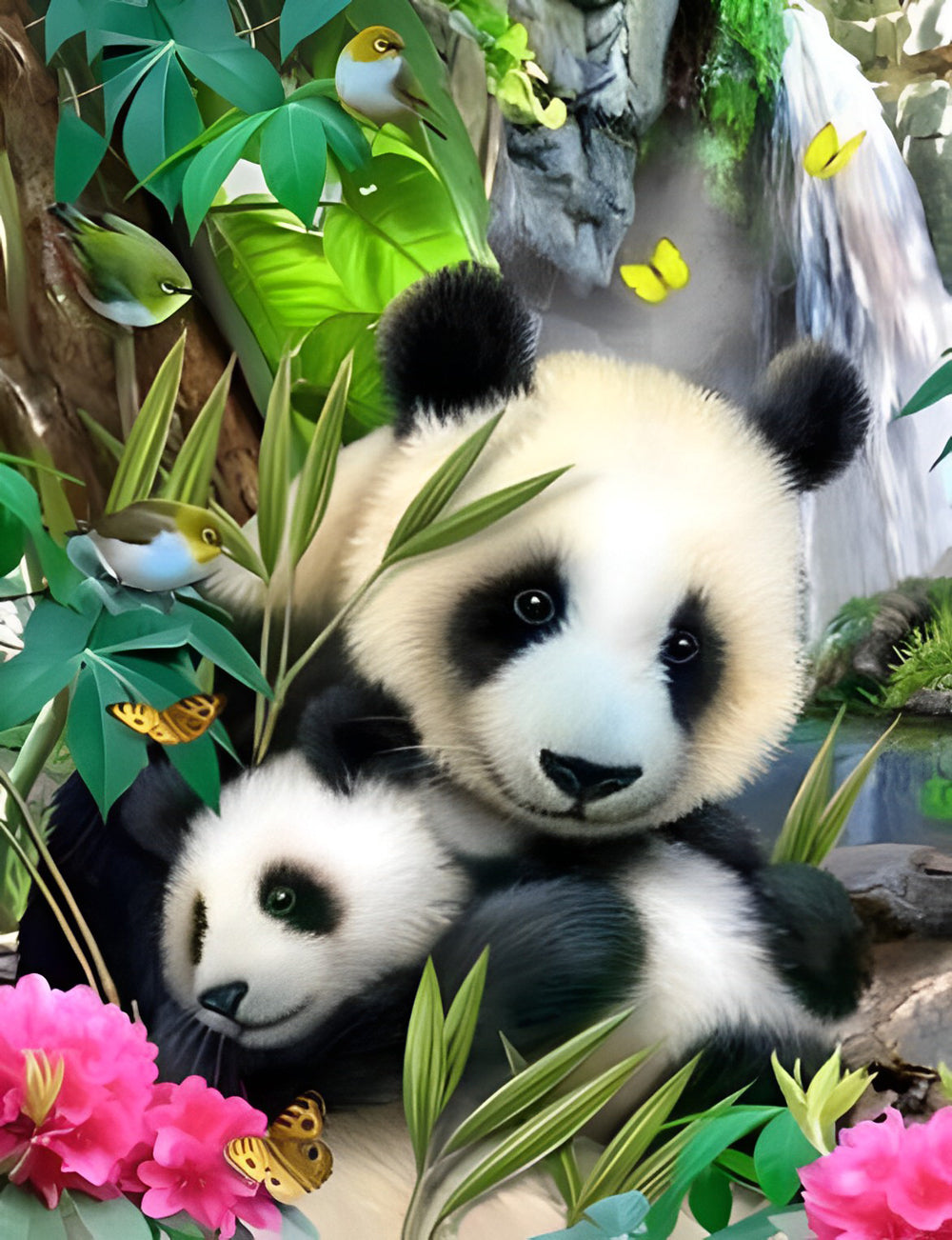 Mother Panda and Baby Panda Diamond Painting