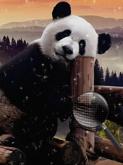 Panda on Wooden Bridge 5D DIY Diamond Painting Kits