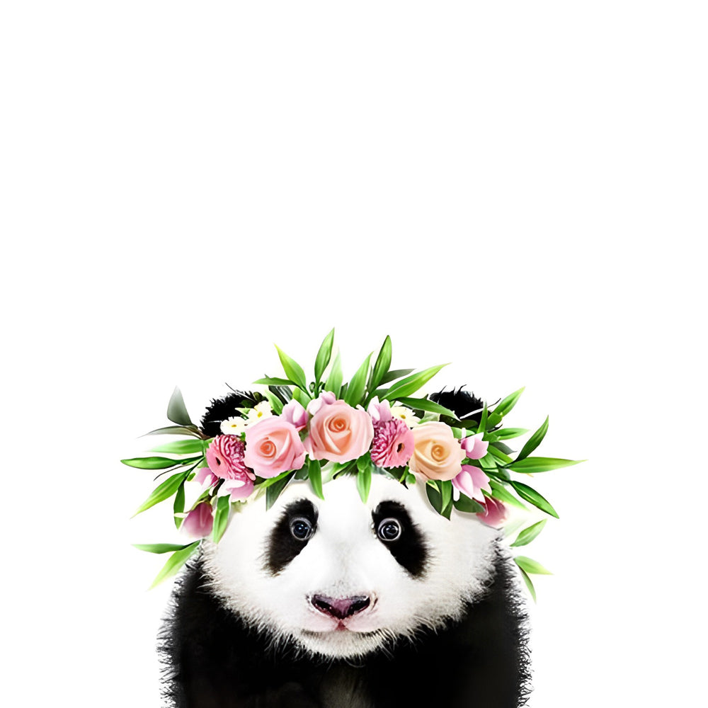 Baby Panda with Flower Crown Diamond Painting