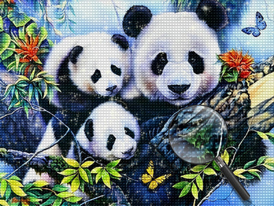 Mother Panda and Her Babies 5D DIY Diamond Painting Kits