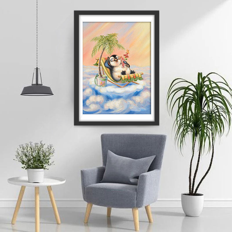 Penguin on Vacation Diamond Painting