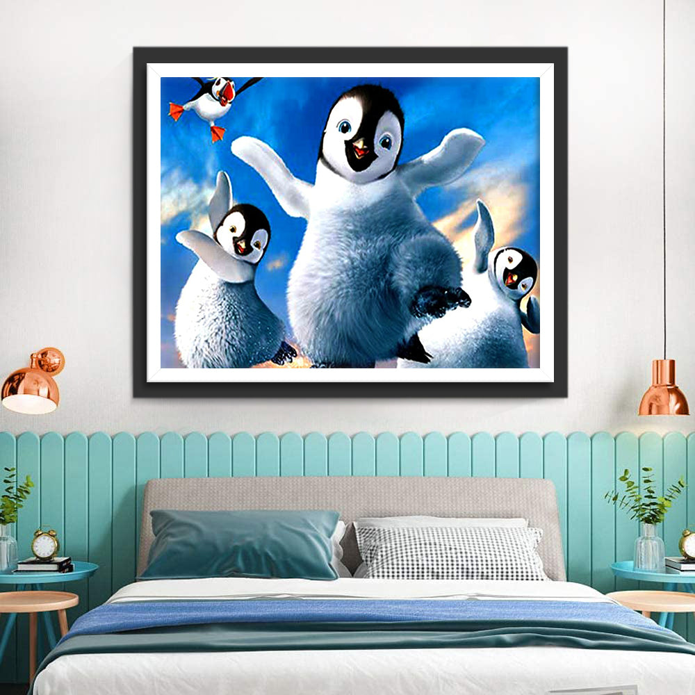 Three Cute Penguins Diamond Painting