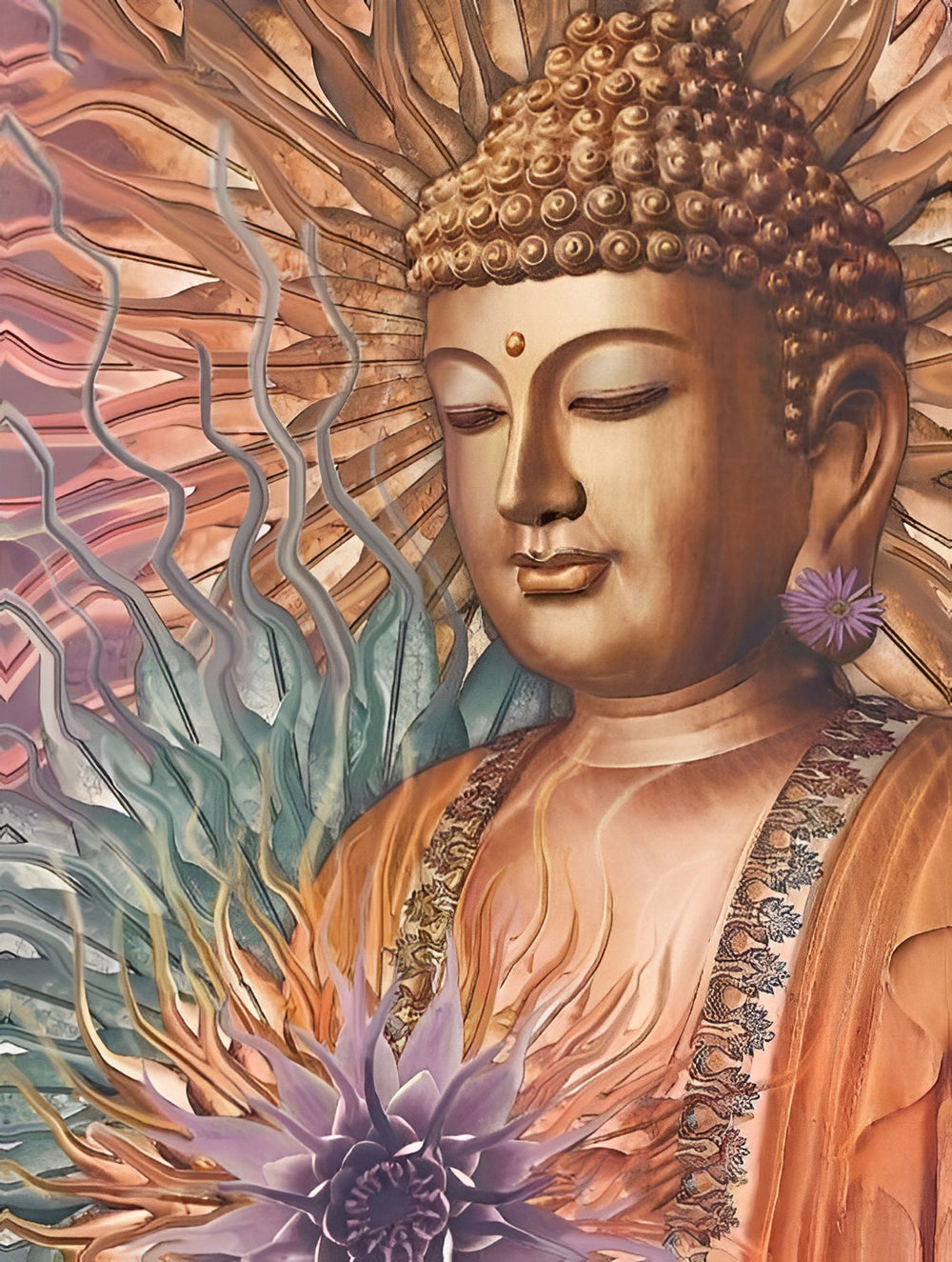 Buddha and Lotus Diamond Painting