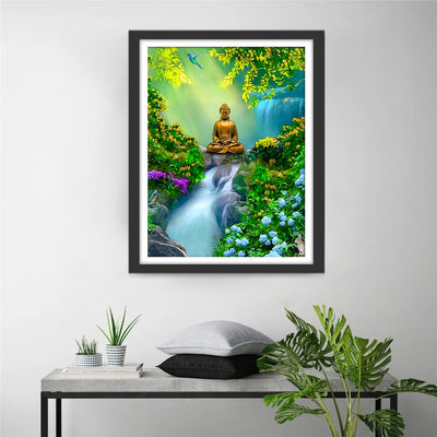 Buddha in Meditation on a Fall Diamond Painting