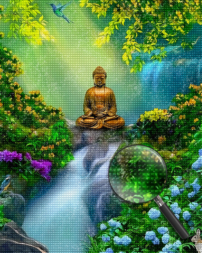 Buddha in Meditation on a Fall Diamond Painting