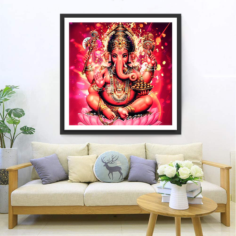 Pink Ganesh Diamond Painting