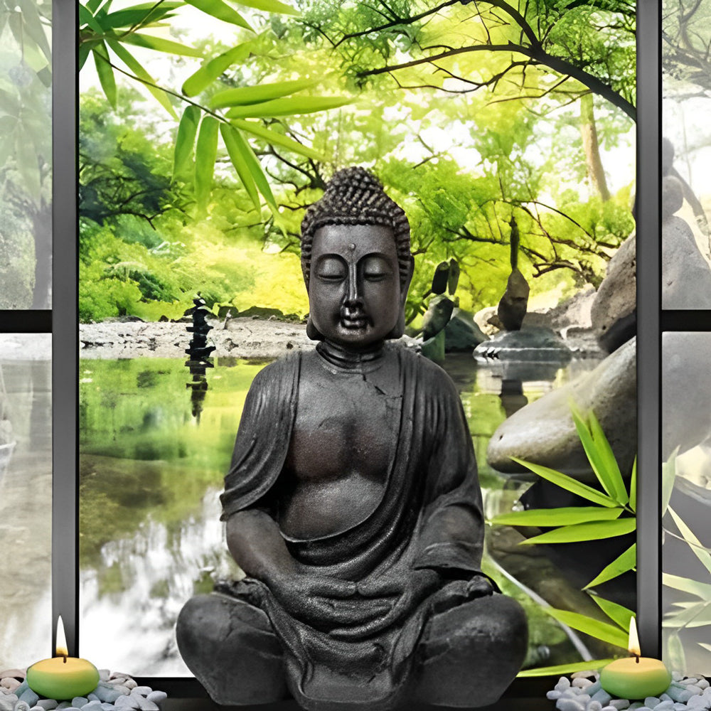 Buddhist Statue and Bamboo Diamond Painting