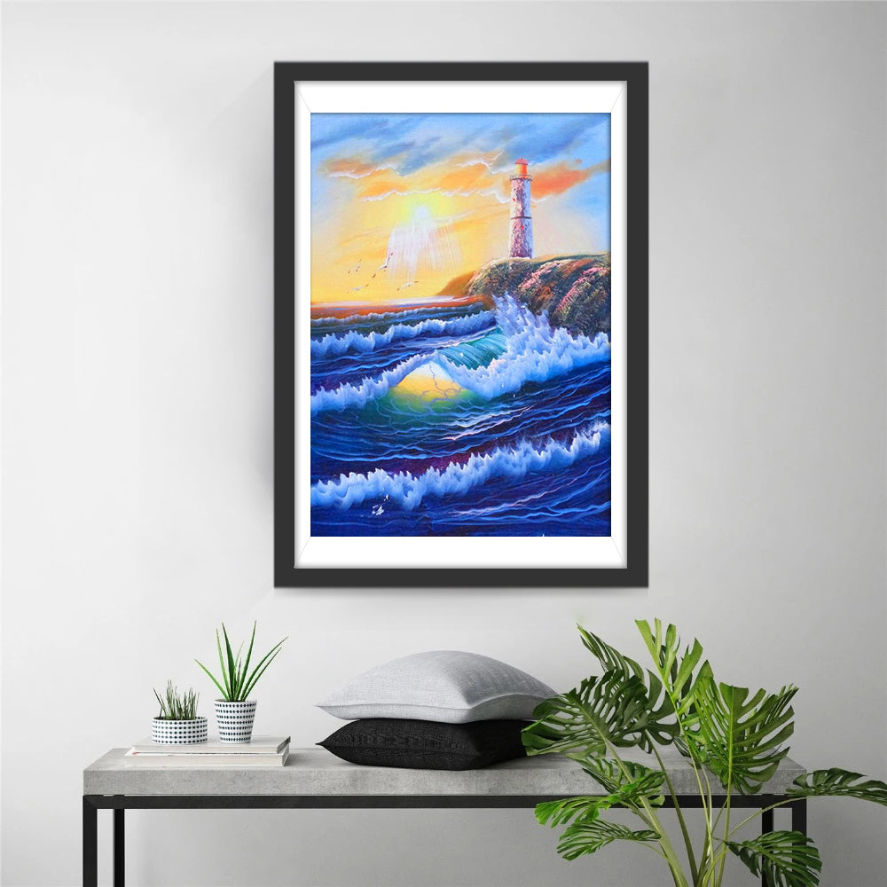 Lighthouse and Waves Diamond Painting