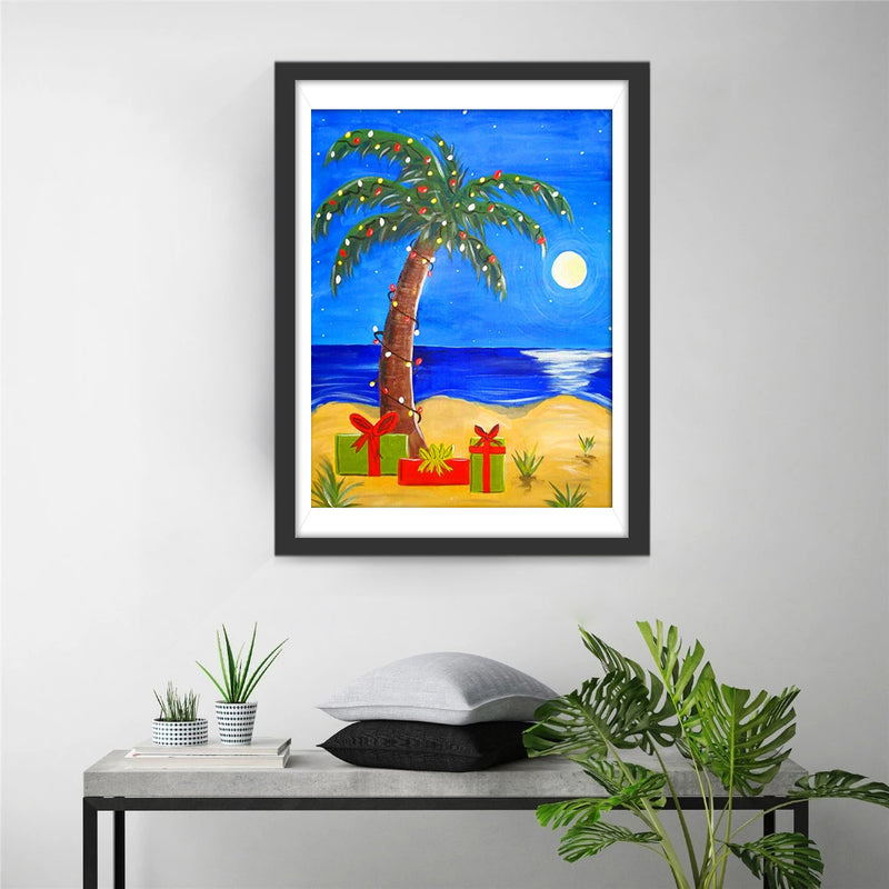 Christmas Coconut Tree Diamond Painting